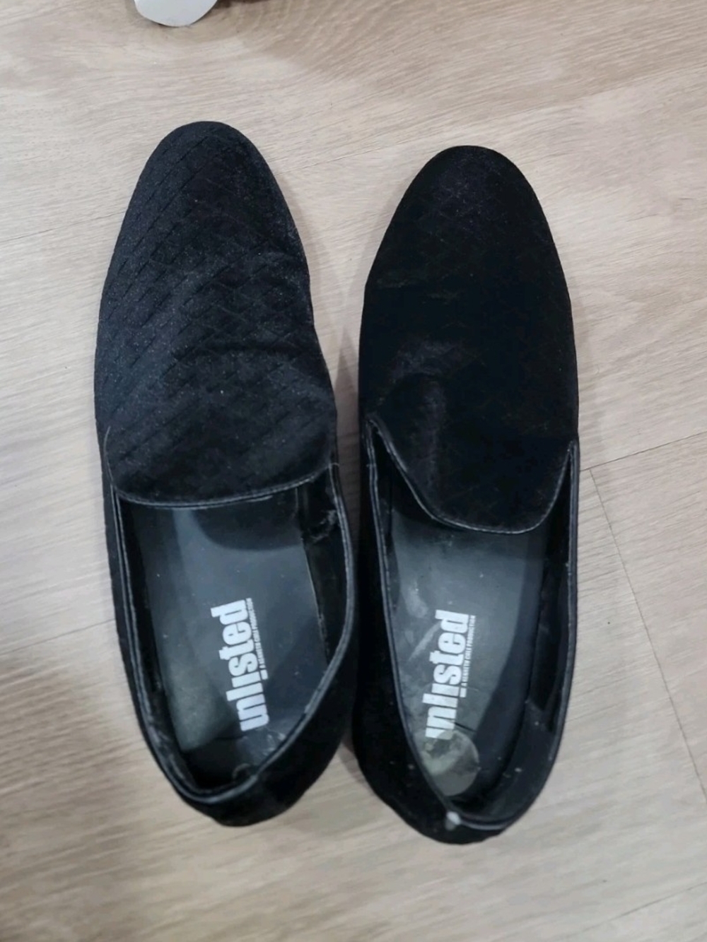 Unlisted Black Quilted Slip-On Loafers
